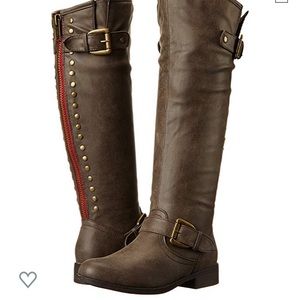 tall slate grey boots